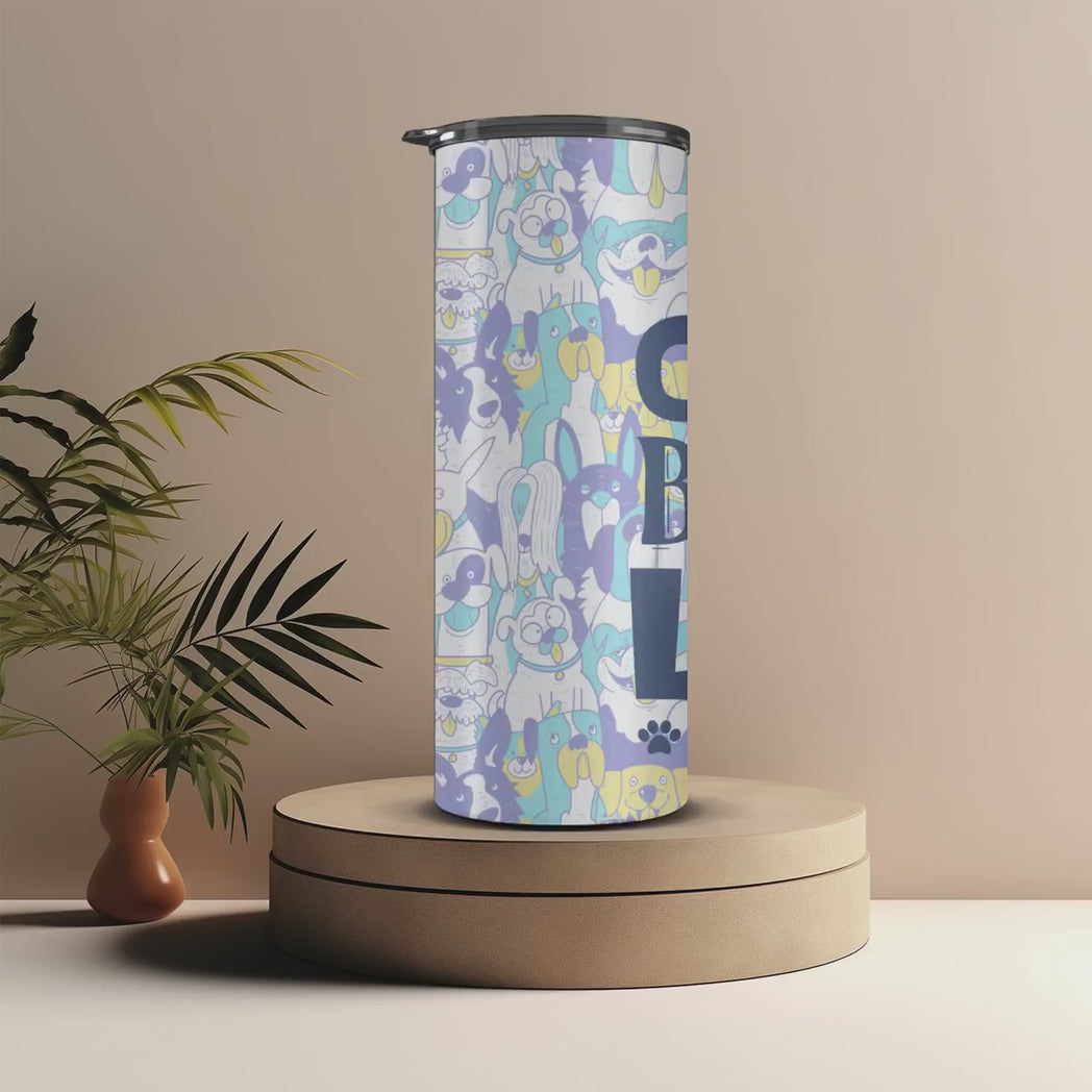 Crazy Book Lady 20oz Skinny Tumbler Dog Lover Gift Aesthetic Bookish Cup