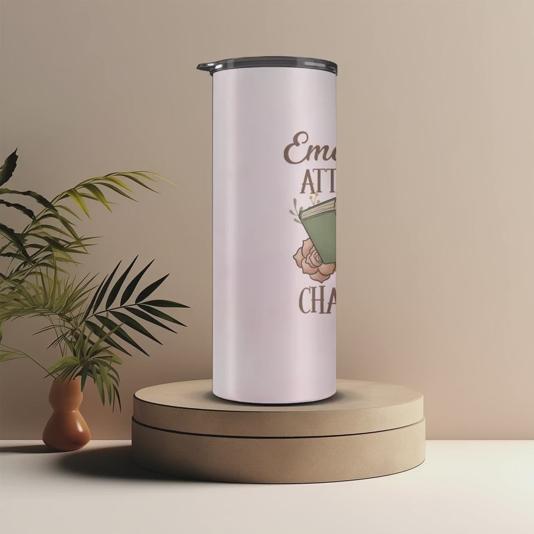 Emotionally Attached to Fictional Characters 20oz Skinny Tumbler Bookish Gift
