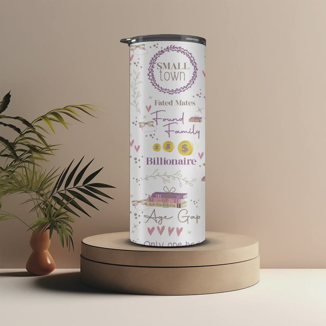 Romance Tropes 20oz Skinny Tumbler Enemies to Lovers Bookish Gift