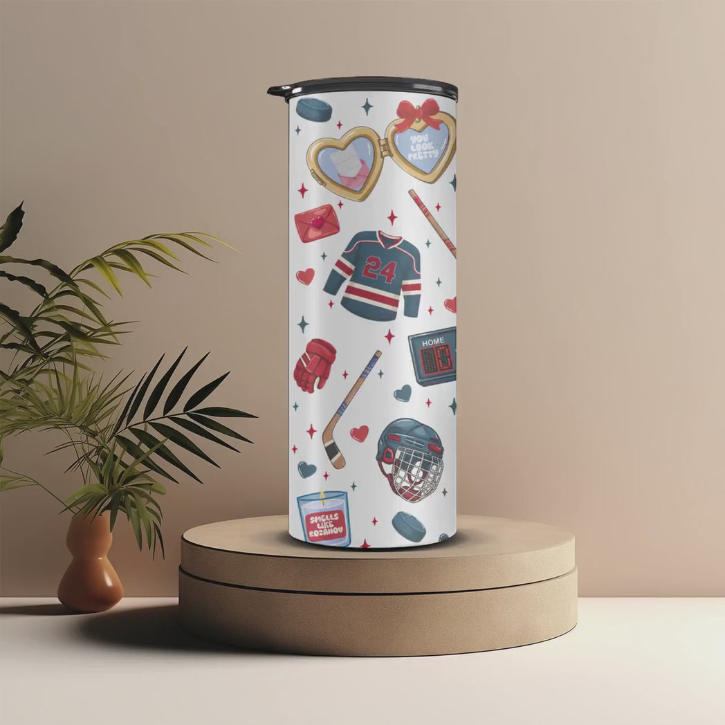 Hockey Romance 20oz Skinny Tumbler Sporty Bookish Gift for Her