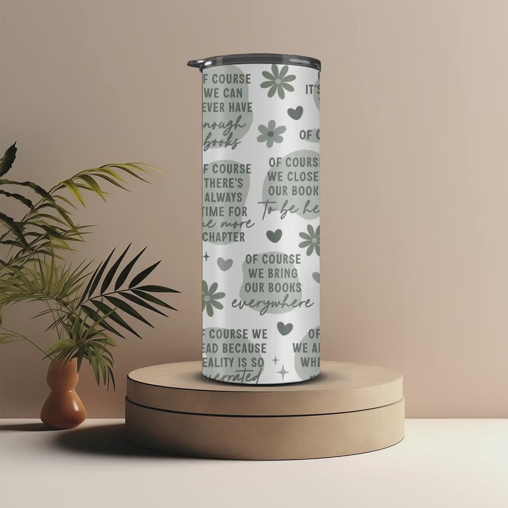 Hot Girl Book Club 20oz Skinny Tumbler Sage & Mauve Gift