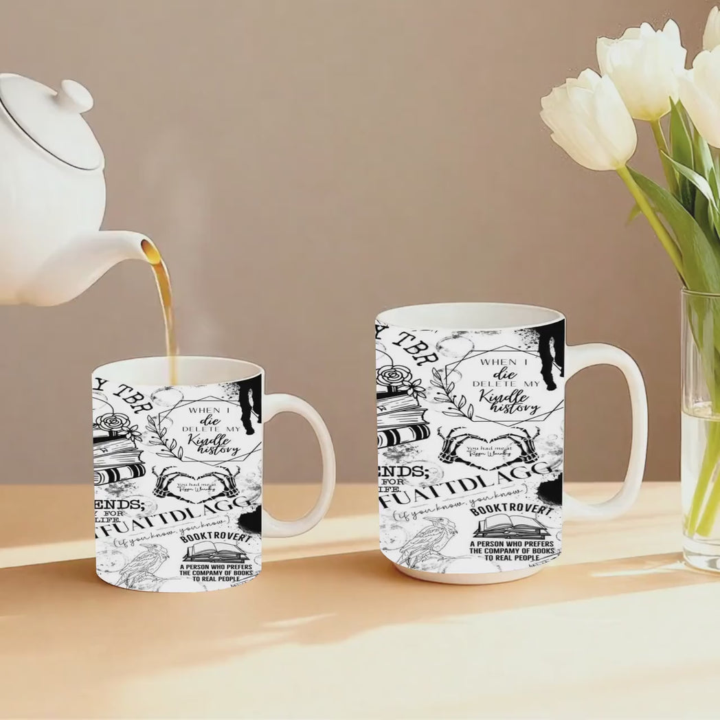 Death by TBR Coffee Mug 11oz 15oz Dark Academia Bookish Gift for Her Smutty Book Club