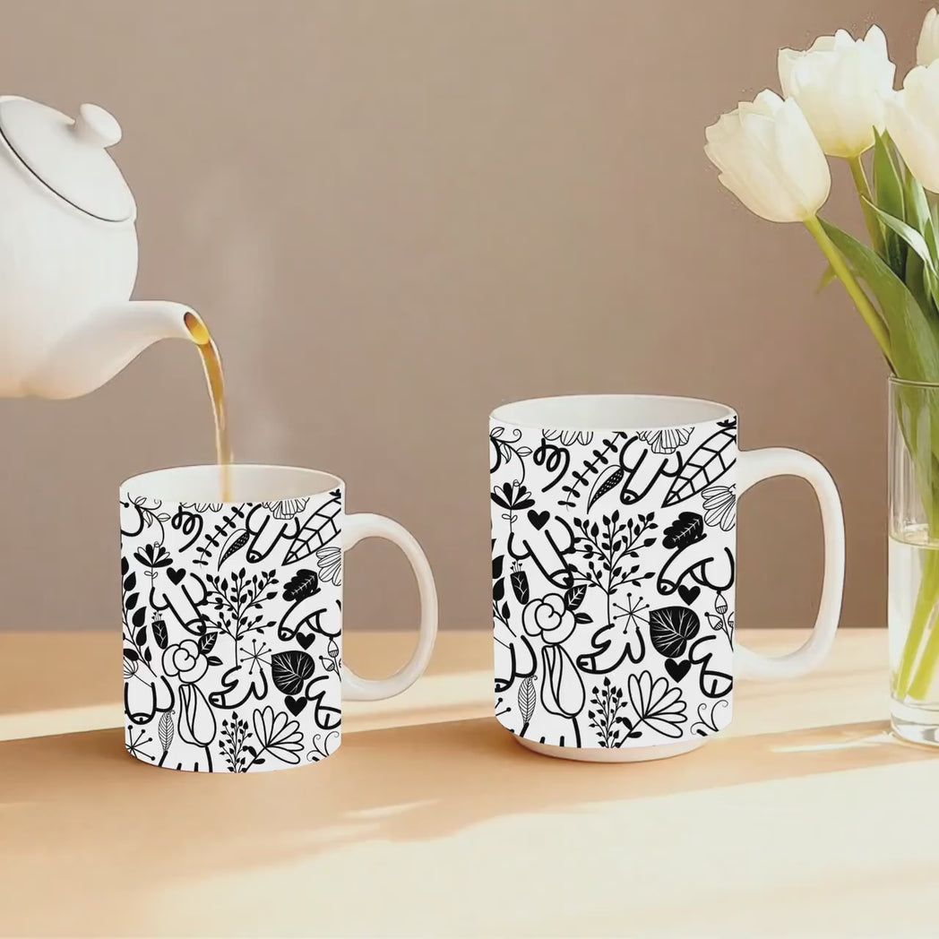 Hidden Dick Floral Coffee Mug 11oz 15oz Funny Adult Humor Gift for Her Spicy