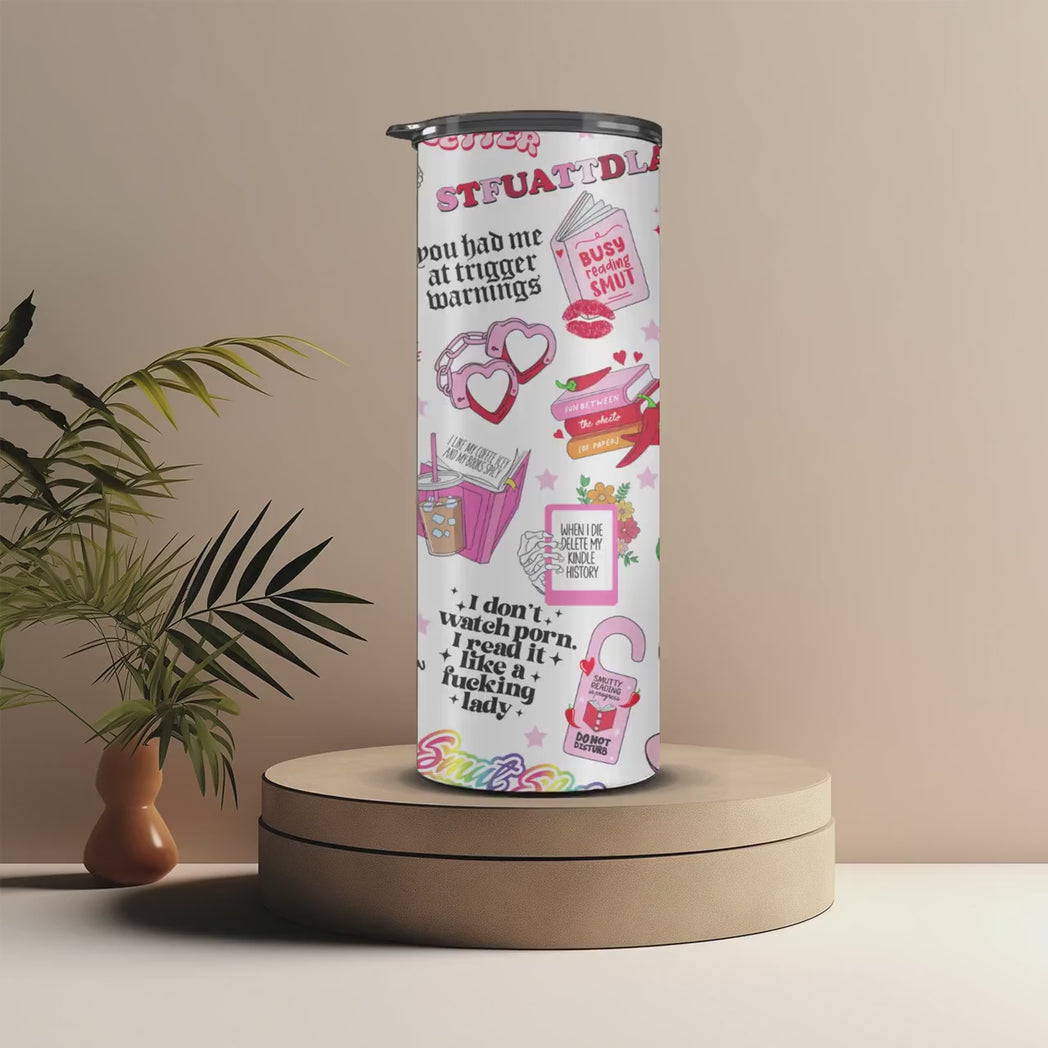 Spicy Romance Bookish 20oz Skinny Tumbler Smut Era Reader Travel Mug