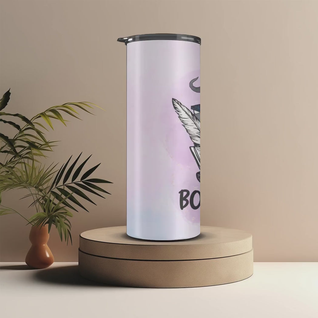 Bookish Witch 20oz Skinny Tumbler Aesthetic Spooky Book Lover Travel Mug