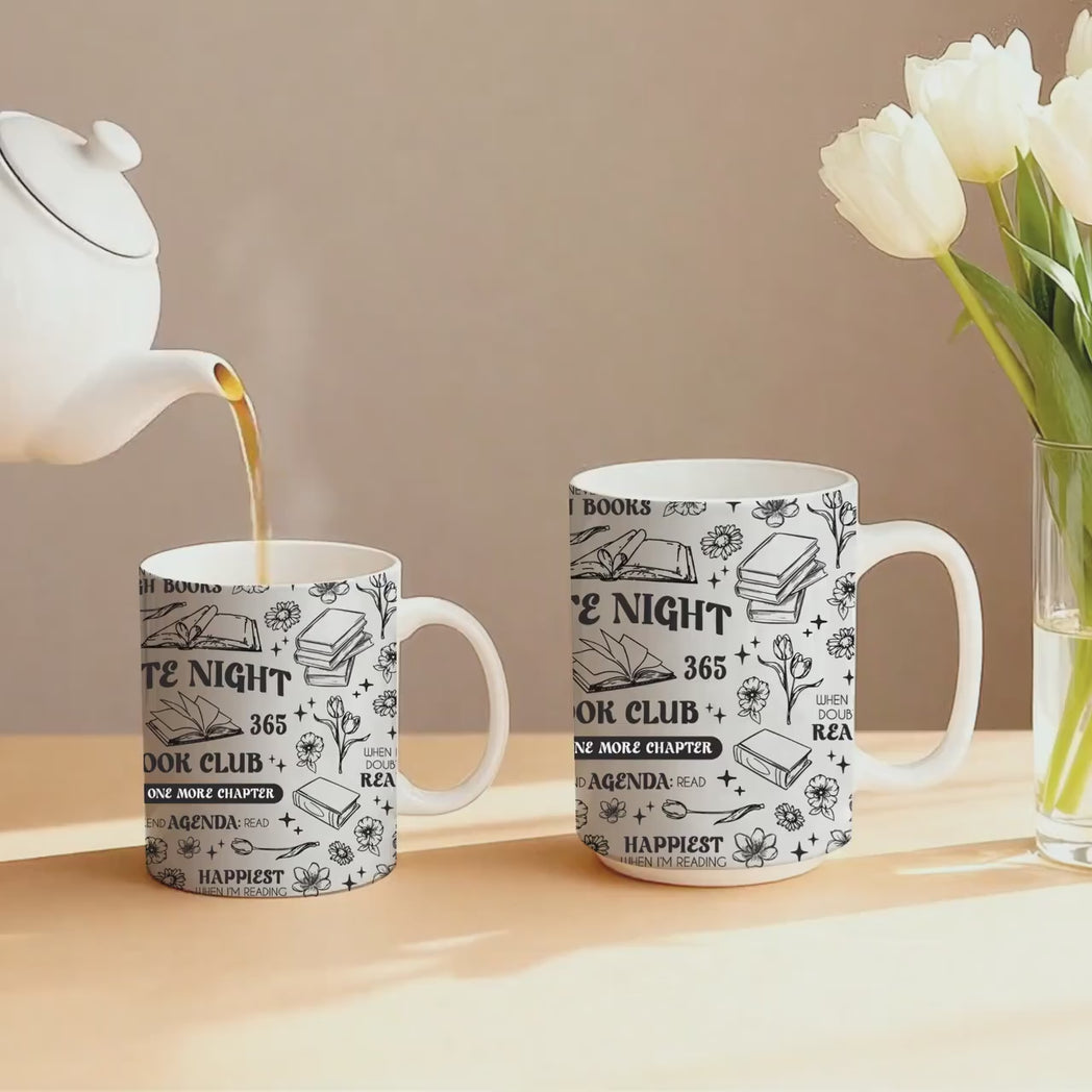 Late Night Book Club Mug 11oz 15oz Funny Reading Gift for Bookworms